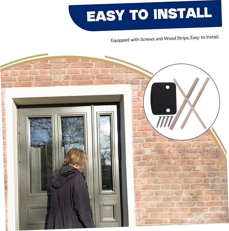 طقم إصلاح صفيحة ضرب الباب مع شرائط خشبية ومسامير لتعزيز أمان الباب الداخلي - Image 4